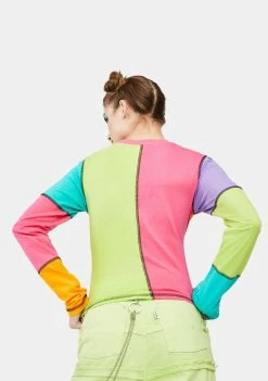 The Ragged Priest Tops Mixer Colorblock Long Sleeve Tee