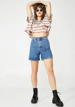 The Ragged Priest Bottoms Skater Denim Shorts