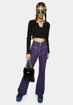 The Ragged Priest Unify Plaid Flare Pants
