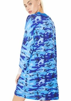 The Ragged Priest Blue Camo Dress Dresses