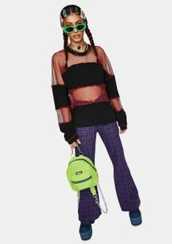 The Ragged Priest Generate Fishnet Paneled Top Tops