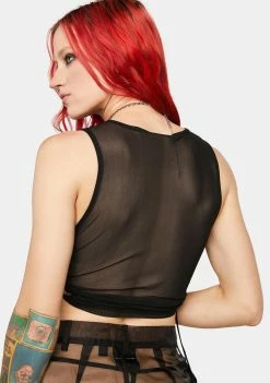 Flash Sale 😍 The Ragged Priest Sheer Crop Top Obsidian Mesh Crop Top 👍 9 The Ragged Priest Sheer Crop Top Obsidian Mesh Crop Top