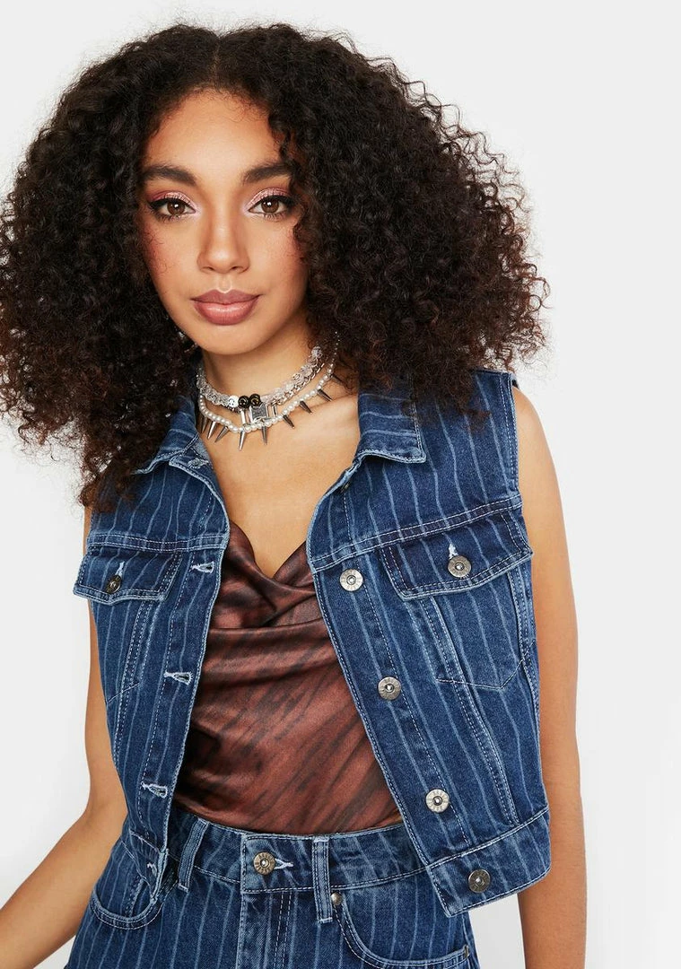 Coupon ❤️ The Ragged Priest Degree Denim Vest ✨ 3 The Ragged Priest Degree Denim Vest