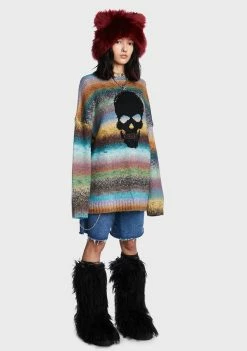 Best Pirce π― The Ragged Priest Spacedye Skull Knit Sweater π 9 The Ragged Priest Spacedye Skull Knit Sweater