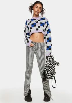 Best reviews of 🔥 The Ragged Priest Mainframe Checkered Sweater Tops 👏 8 The Ragged Priest Mainframe Checkered Sweater Tops