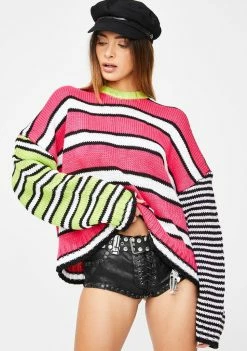 The Ragged Priest Tops Almost Knit Stripe Sweater