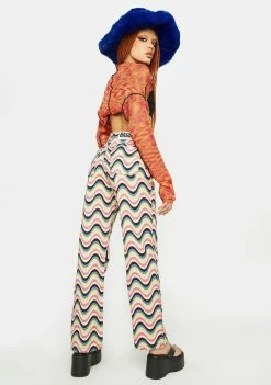 The Ragged Priest Rainbow Wave Denim Jeans Boyfriend Jeans