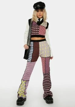 The Ragged Priest Stitched Patchwork Flares Bottoms