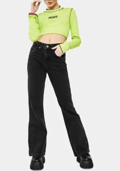 The Ragged Priest Bottoms Charcoal Dakota Bootcut Denim Jeans