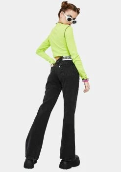 The Ragged Priest Bottoms Charcoal Dakota Bootcut Denim Jeans