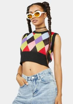 The Ragged Priest Cram Argyle Sweater Vest