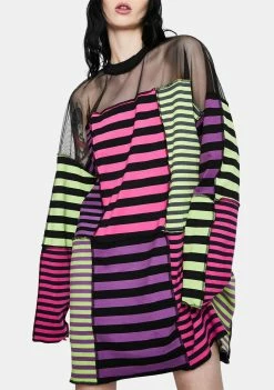 The Ragged Priest Dresses Aggy Striped Patchwork Dress