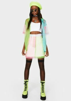 The Ragged Priest Bottoms Blitz Color Block Organza Skirt