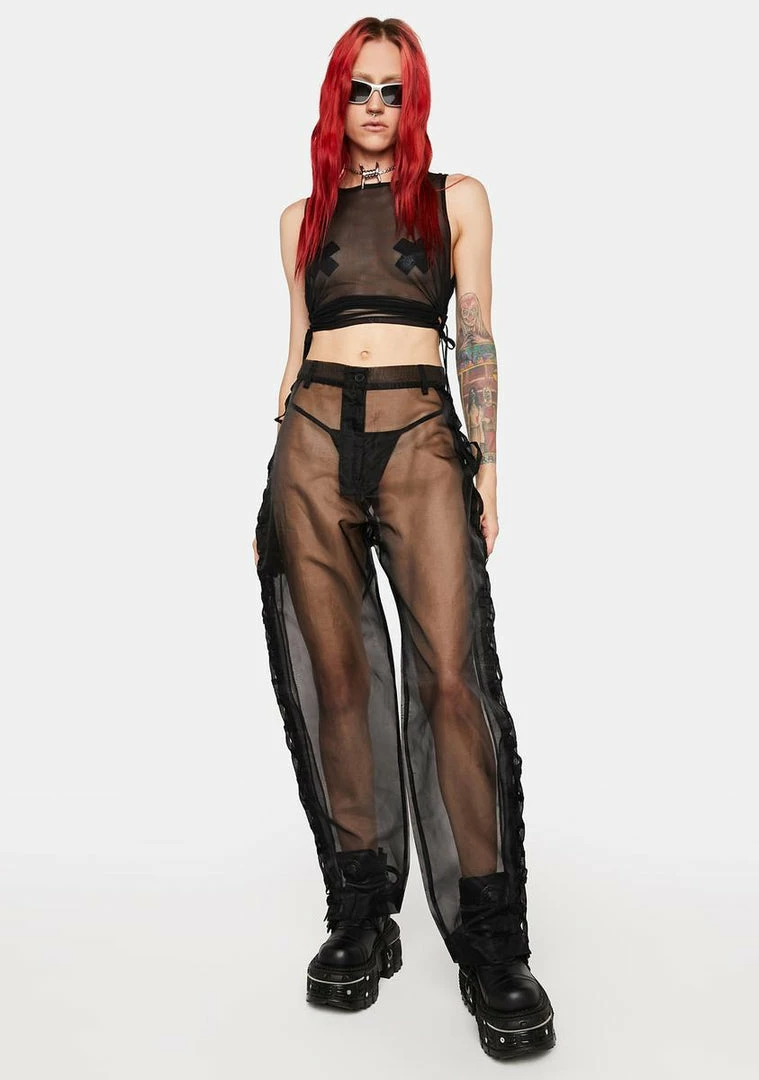 Flash Sale 😍 The Ragged Priest Sheer Crop Top Obsidian Mesh Crop Top 👍 5 The Ragged Priest Sheer Crop Top Obsidian Mesh Crop Top