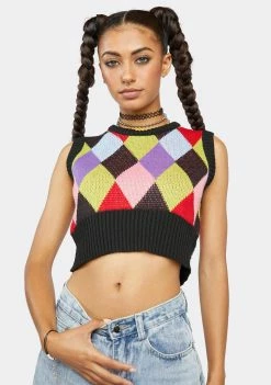 The Ragged Priest Cram Argyle Sweater Vest