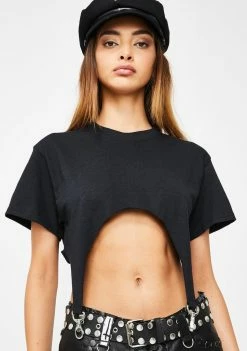 The Ragged Priest Tops Black Cradle Suspender Tee