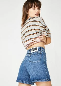 The Ragged Priest Bottoms Skater Denim Shorts