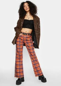 The Ragged Priest Flares Register Plaid Flare Jeans