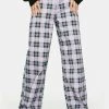 The Ragged Priest Release Plaid Wide Leg Jeans High Waisted Jeans
