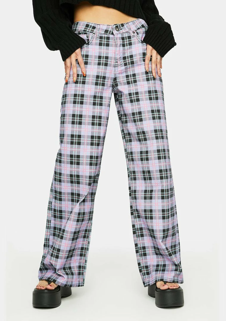 Best Sale ๐ The Ragged Priest Release Plaid Wide Leg ๐ Jeans High Waisted ๐ Jeans ๐ 3 The Ragged Priest Release Plaid Wide Leg Jeans High Waisted Jeans