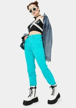 The Ragged Priest Bottoms Teal Jumbo Corduroy Pants
