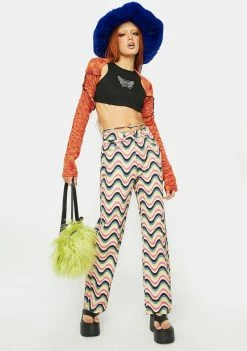 The Ragged Priest Rainbow Wave Denim Jeans Boyfriend Jeans