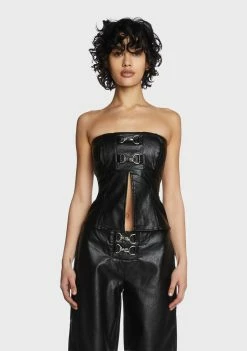 The Ragged Priest Vixen Vegan Leather Top Tops