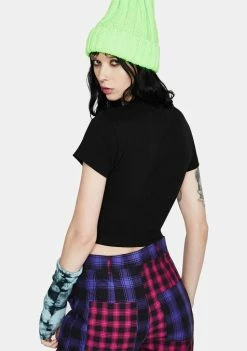 The Ragged Priest Jaw Zipper Crop Tee Tops