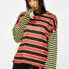 The Ragged Priest Tops Mixed Stripe Skater Tee