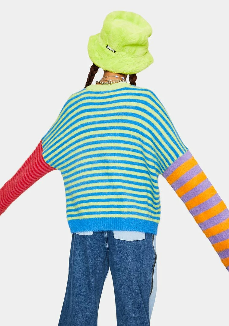 Discount π The Ragged Priest Tops Dynamite Fuzzy Striped Sweater β 6 The Ragged Priest Tops Dynamite Fuzzy Striped Sweater