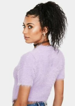The Ragged Priest Mystery Fuzzy Knit Crop Top Tops