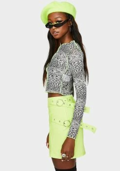 The Ragged Priest Noise Mesh Long Sleeve Tee Tops