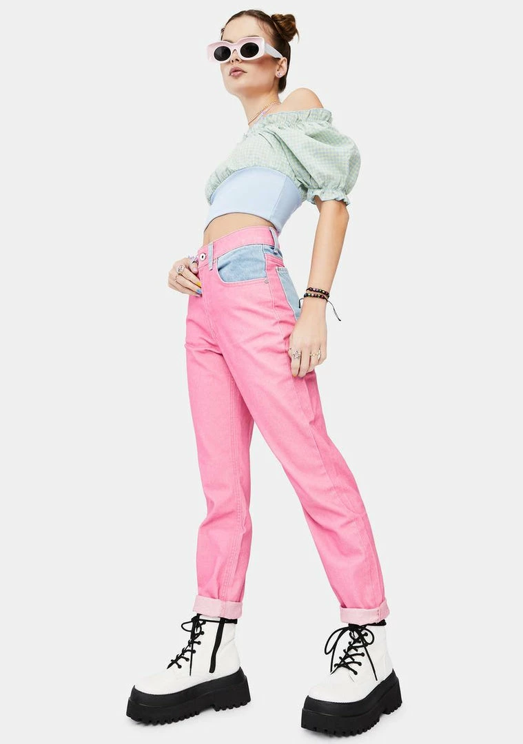 Best Pirce β¨ The Ragged Priest Bottoms Dolly Pink Overdyed Mom π Jeans π 5 The Ragged Priest Bottoms Dolly Pink Overdyed Mom Jeans