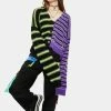 The Ragged Priest Tops Frat Fuzzy Stripe Cardigan