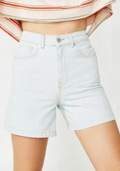 The Ragged Priest Bottoms Stone Wash Skater Denim Shorts