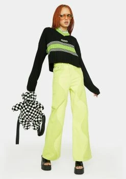 The Ragged Priest Neon Underworld Wide Leg Jeans Bottoms