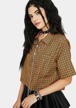 Cheap π₯° The Ragged Priest Tops Activation Plaid Crop Top π 7 The Ragged Priest Tops Activation Plaid Crop Top