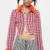 The Ragged Priest Bluster Houndstooth Cardi Top