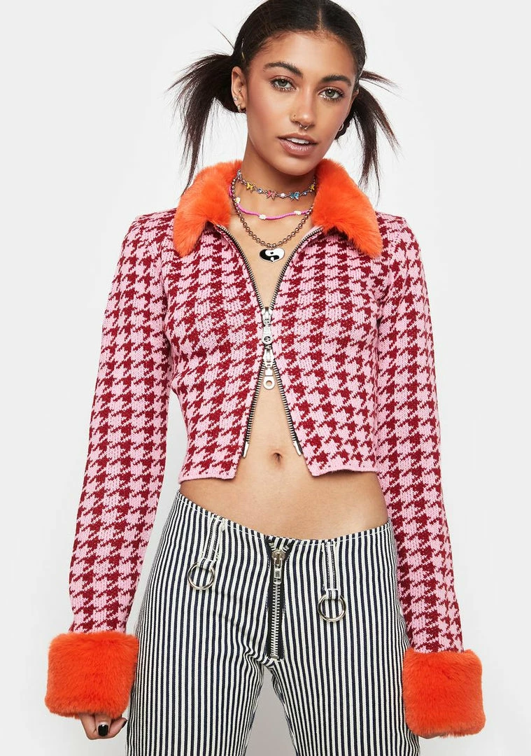 Hot Sale π The Ragged Priest Bluster Houndstooth Cardi Top β€οΈ 3 The Ragged Priest Bluster Houndstooth Cardi Top