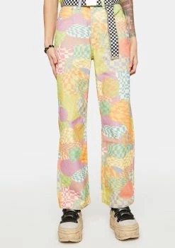 The Ragged Priest Sensory Checkered Dad Jeans Boyfriend Jeans