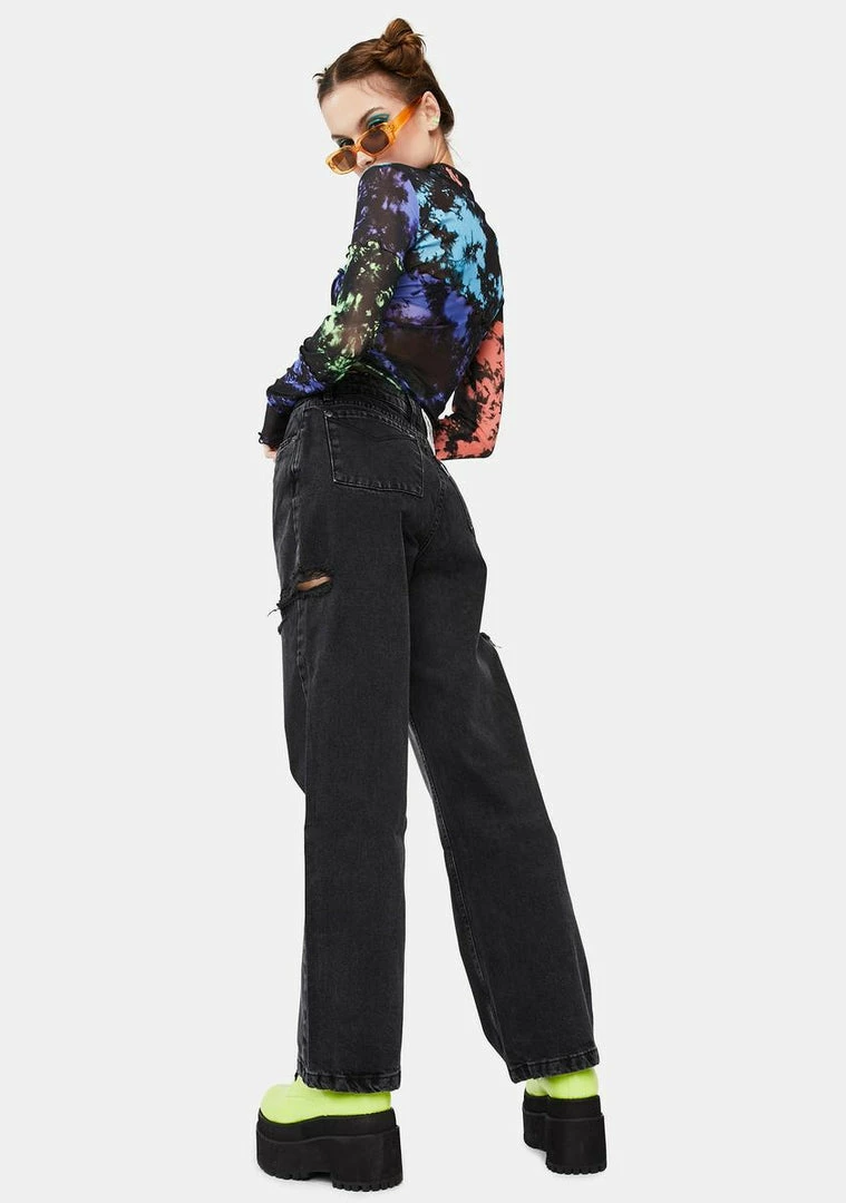 Best deal β¨ The Ragged Priest Charcoal Slasher Distressed Dad π Jeans β 6 The Ragged Priest Charcoal Slasher Distressed Dad Jeans