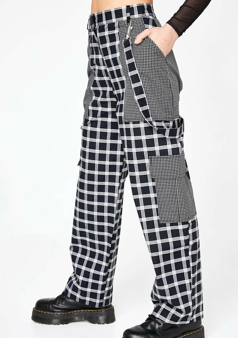 Buy π₯ The Ragged Priest Bottoms Grid Combat Trousers π€© 5 The Ragged Priest Bottoms Grid Combat Trousers