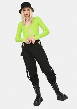 The Ragged Priest Desire Ribbed Knit Crop Top