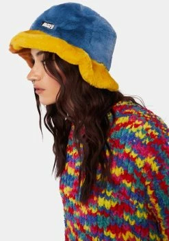 The Ragged Priest Hats Patchwork Faux Fur Bucket Hat
