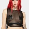 The Ragged Priest Sheer Crop Top Obsidian Mesh Crop Top