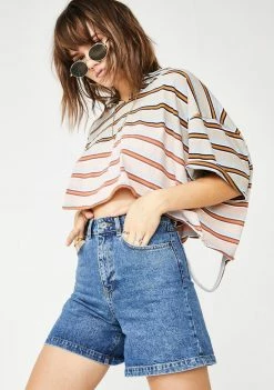 The Ragged Priest Bottoms Skater Denim Shorts