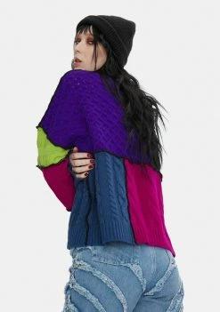 The Ragged Priest Crush Patchwork Knit Sweater