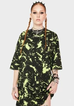 The Ragged Priest Paint Splatter Graphic Tee Dress Dresses