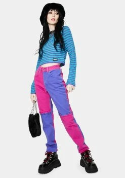 The Ragged Priest Bottoms Purple Equilibrium Quarter Panel Jeans