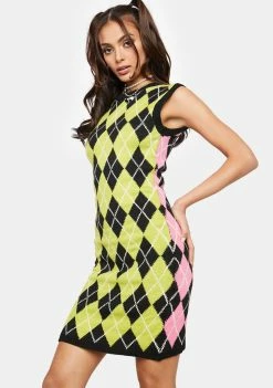 The Ragged Priest Dresses Merit Argyle Sweater Dress